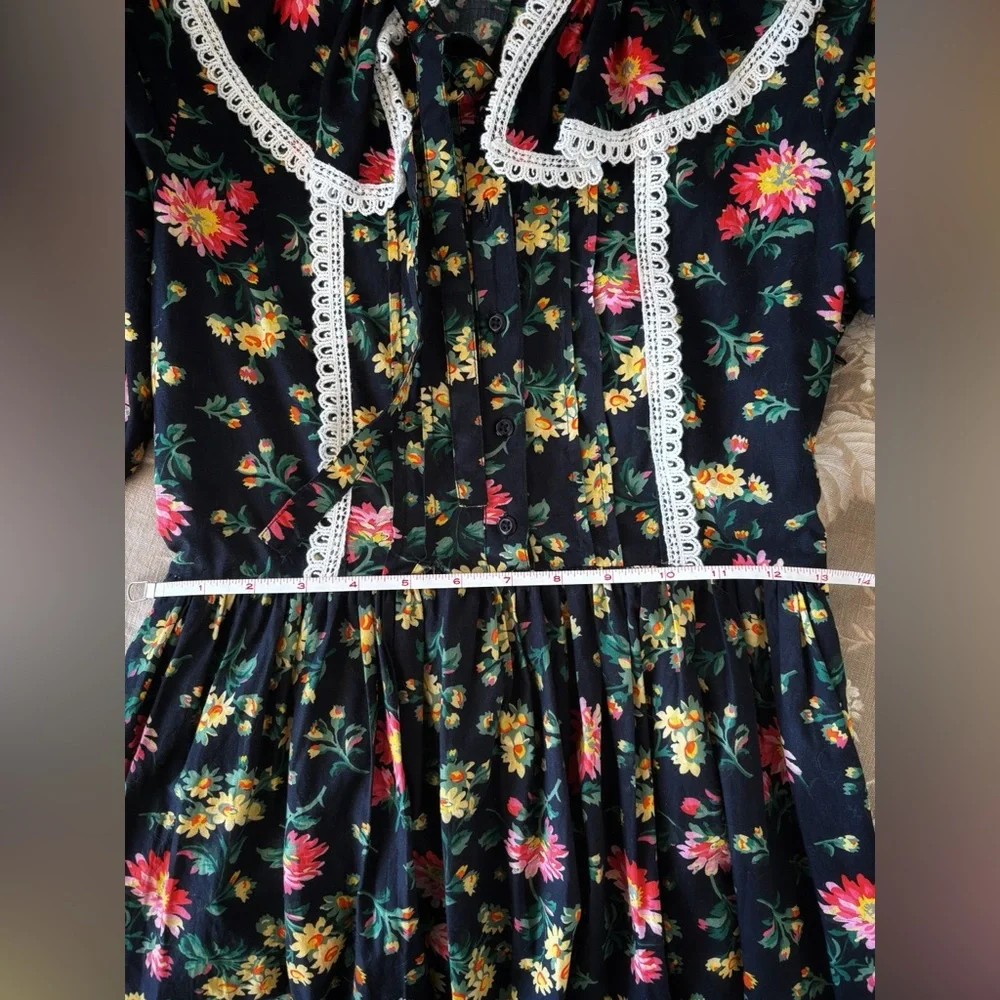 Batsheva x Laura Ashley black floral print dress - Picture 8 of 10
